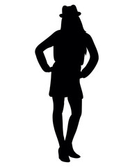 Black silhouette girl