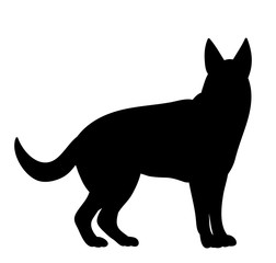 Illustration, vector, silhouette dog standing