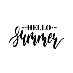 Fototapeta na wymiar Hello summer - inspirational lettering design