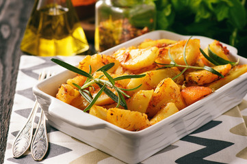  Potatoes baked with garlic and spices.