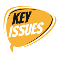 key issues retro vector speech balloon