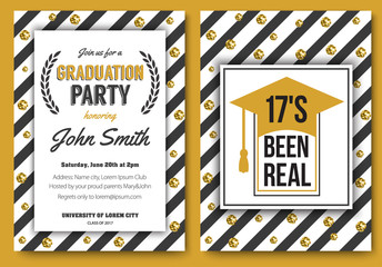 Graduation party vector template invitation