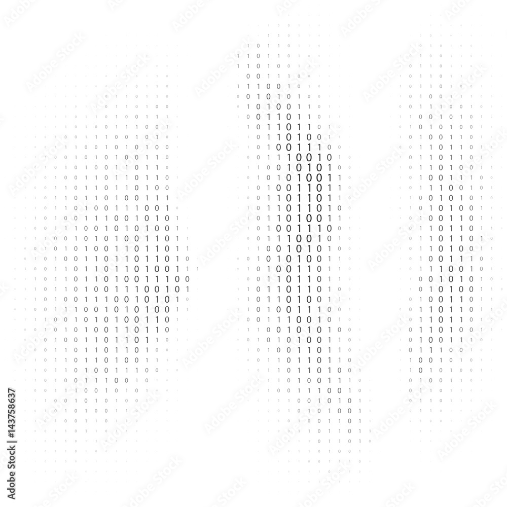 Poster binary code black and white background
