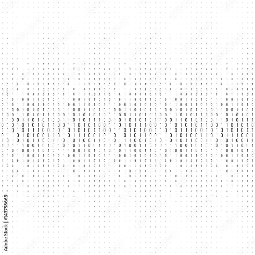 Aufkleber binary code black and white background