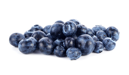 fresh blueberry fruits on white background