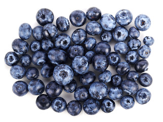 fresh blueberry fruits on white background