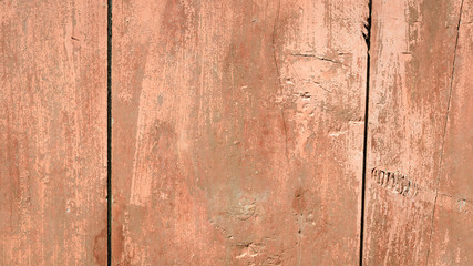 Fototapeta premium Old brown wooden wall, detailed background photo texture. Wood plank fence close up.