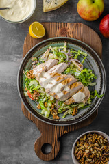 Waldorf salad with grilled chicken