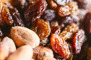 healthy food, cocoa beans, raisin
