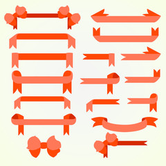 Obraz premium Set of red ribbons for decoration, vector