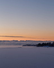 Sea fog in the horizon