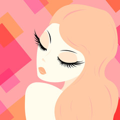 Face of a girl with natural beauty, vector.