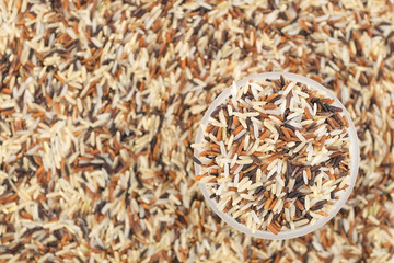 Mixed rice with plastic cup.