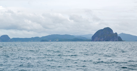  a view from  boat  and the pacific ocean