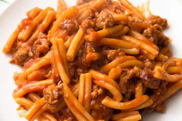 Strozzapreti con sugo e salsiccia, Italian Pasta