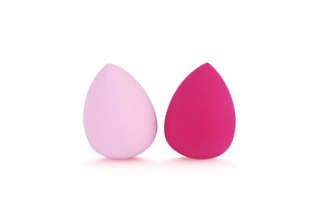 soft multi-colored sponges on white background