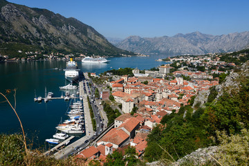 Naklejka na ściany i meble Beautiful view to Kotor bay, Montenegro