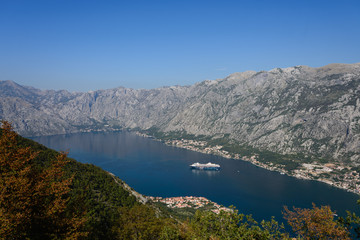 Naklejka na ściany i meble Beautiful view to Kotor bay, Montenegro