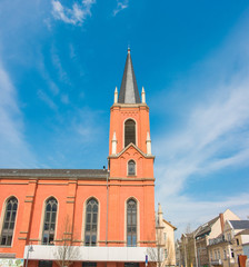 Fototapeta na wymiar Evangelische Kirche Limburg Bahnhof Limburg an der Lahn Rheinland-Pfalz