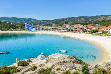 The southernmost part of the Peninsula of Sithonia boasts finest sand beaches in Greece, clear...