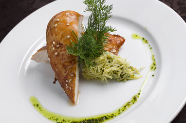 Fillet of chicken baked in sesame
