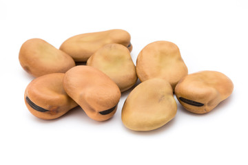 Phaseolus vulgaris beans isolated on white background.