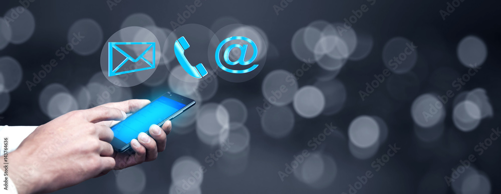 Poster man choosing mail as a contact method