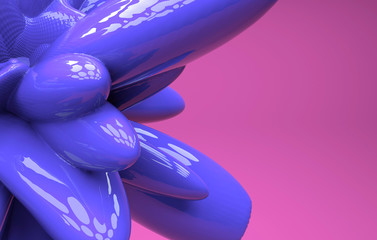 Computer generated geometric illustration. 3D rendering . Colored 3d abstraction.