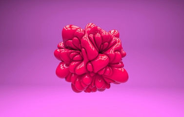 Computer generated geometric illustration. 3D rendering . Colored 3d abstraction.