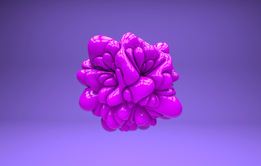 Computer generated geometric illustration. 3D rendering . Colored 3d abstraction.