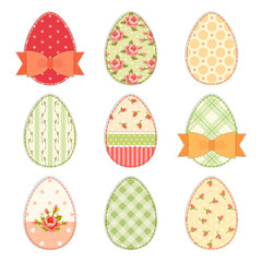 Lovely vintage Easter eggs in shabby chic style