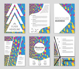 Obraz premium Abstract vector layout background set. For art template design, list, front page, mockup brochure theme style, banner, idea, cover, booklet, print, flyer, book, blank, card, ad, sign, sheet,, a4