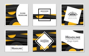 Fototapeta premium Abstract vector layout background set. For art template design, list, front page, mockup brochure theme style, banner, idea, cover, booklet, print, flyer, book, blank, card, ad, sign, sheet,, a4