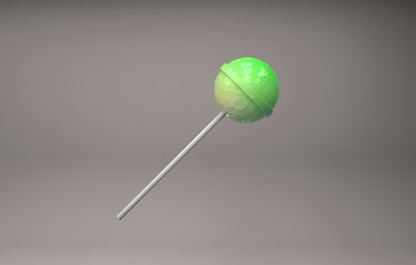 3d colored chupa chups on a colored background