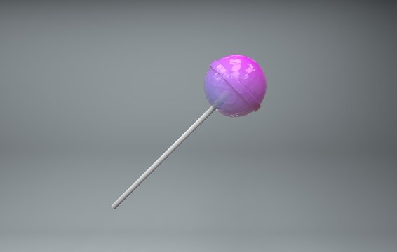 3d Colored Chupa Chups On A Colored Background