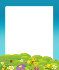Obraz premium cartoon nature frame with space for text