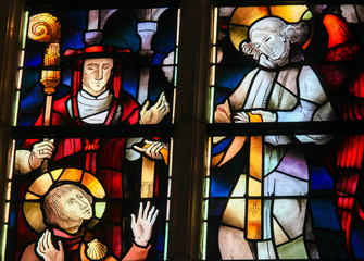 Naklejka na ściany i meble Stained Glass - Saint Hubertus or Hubert