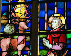 Stained Glass - Saint Hubertus or Hubert