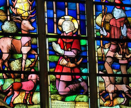 Stained Glass - Saint Hubertus or Hubert