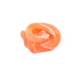 Slice salmon isolated on the white background