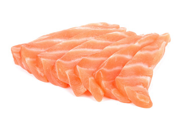Slice salmon isolated on the white background