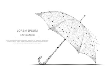 Abstract mash line and point umbrella on white background with an inscription. Starry sky or space, consisting of stars and the universe. Vector business illustration © AntonKhrupinArt