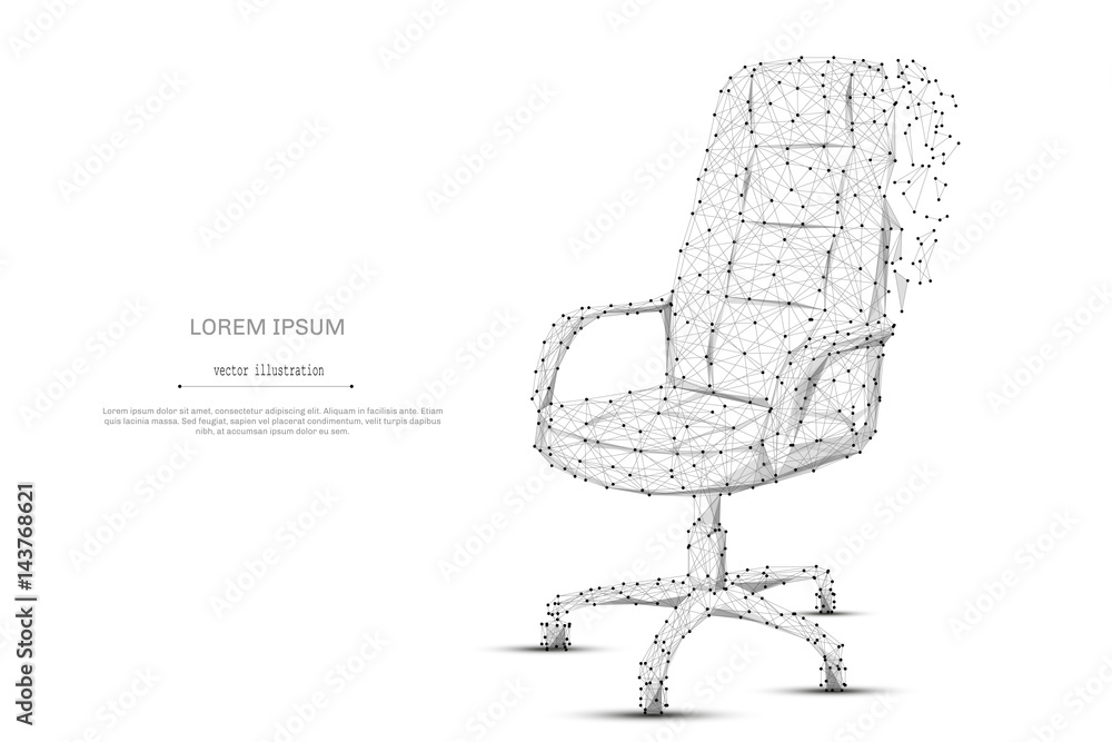 Aufkleber abstract mash line and point office chair low poly on white background with an inscription. starry s