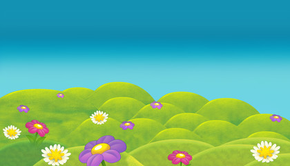 Fototapeta premium cartoon nature frame with space for text