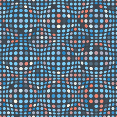 Abstract dotted seamless pattern. Texture with spheres, billowy dots for your designs. Vector illustration.