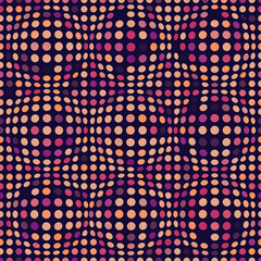 Abstract dotted seamless pattern. Texture with spheres, billowy dots for your designs. Vector illustration.