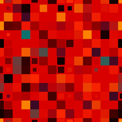 Colorful square pixel mosaic seamless pattern. Vector illustration.