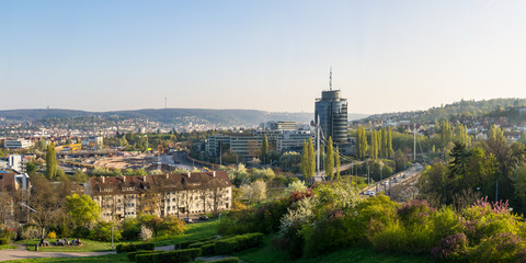 Fototapeta premium Stuttgart Landscape Loewentor Kessel Aerial Beautiful European City Germany