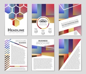 Fototapeta premium Abstract vector layout background set. For art template design, list, front page, mockup brochure theme style, banner, idea, cover, booklet, print, flyer, book, blank, card, ad, sign, sheet,, a4