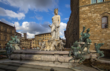 Fototapeta na wymiar Fountain of Neptune in Florence, Italy